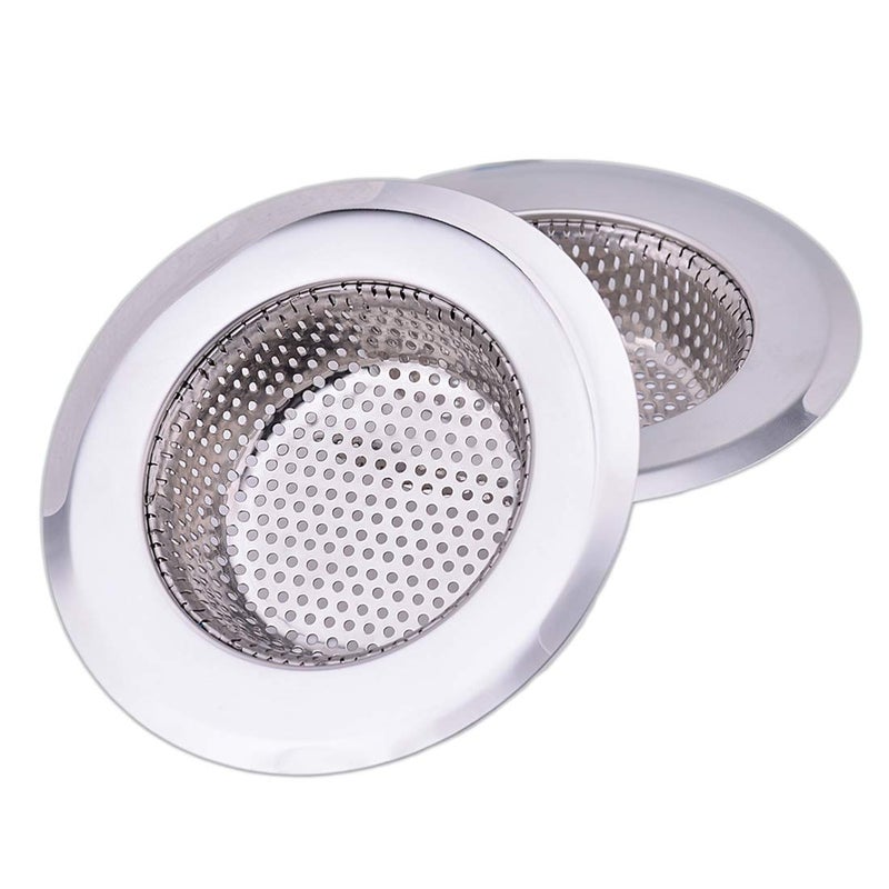 CORNERJOY 4.5 Inch Diameter Rim Heavy Duty Stainless Steel Kitchen Sink Basket Strainer, Large (Pack of 2) - Image 1